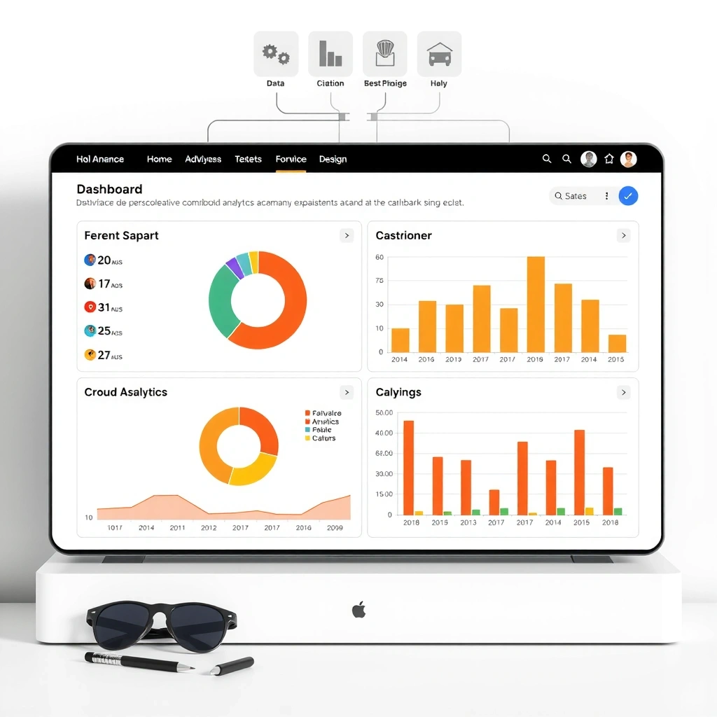 SaaS dashboard interface with data visualization and analytics